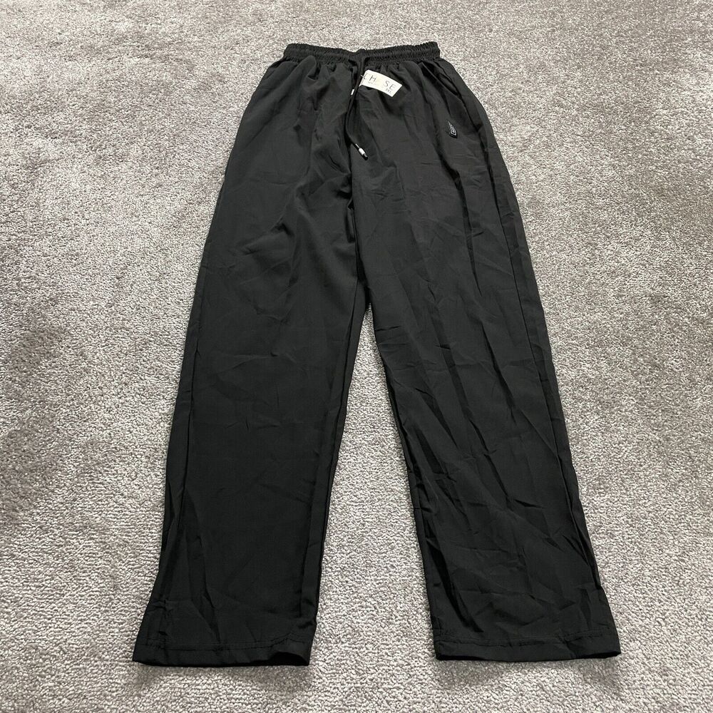 Chase Track Active Pants Womens Small Black Straight Leg Elastic Waist 22x27 NWT